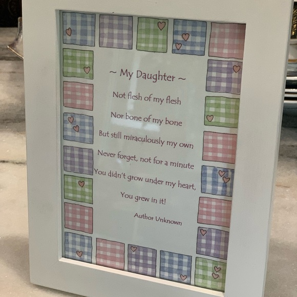 White Frame with Poem “My Daughter” - Picture 5 of 6
